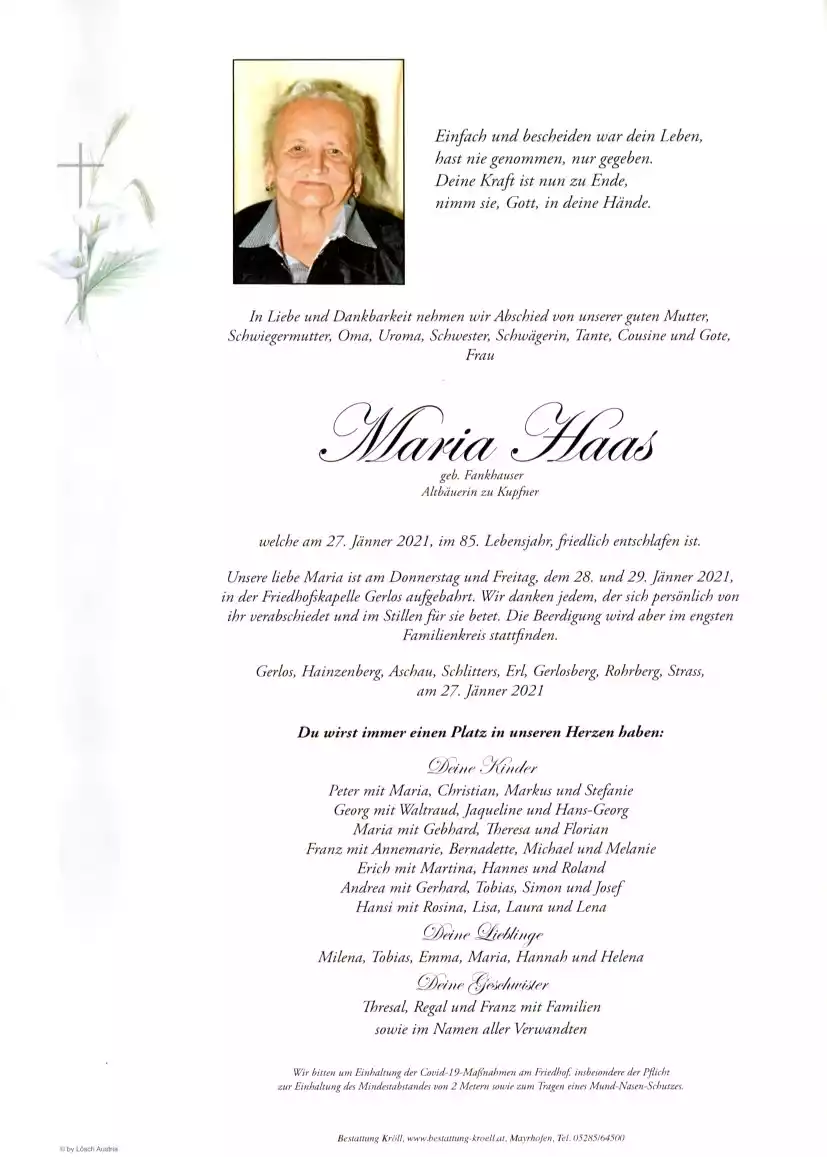 Parte von Maria Haas